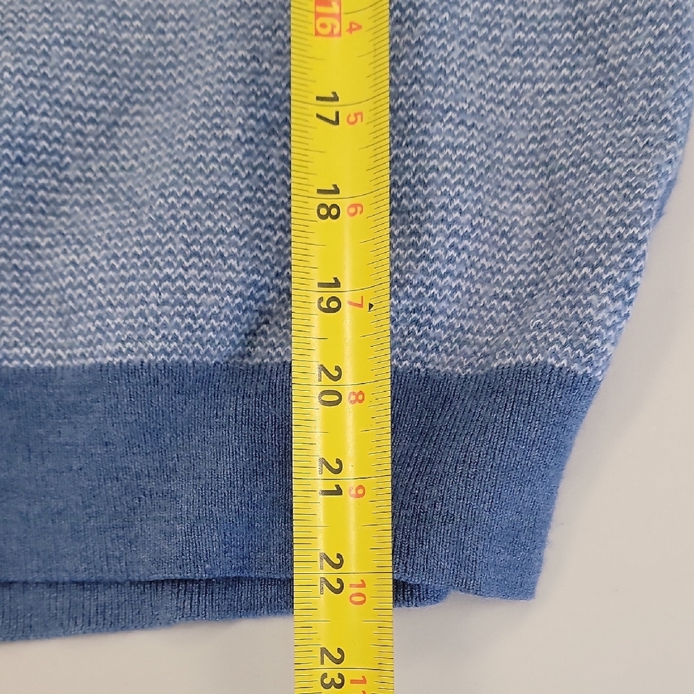 Jeremy Argyle NYC Merino Wool 1/4 Zip Sweater Blue Men’s M - Picture 9 of 10